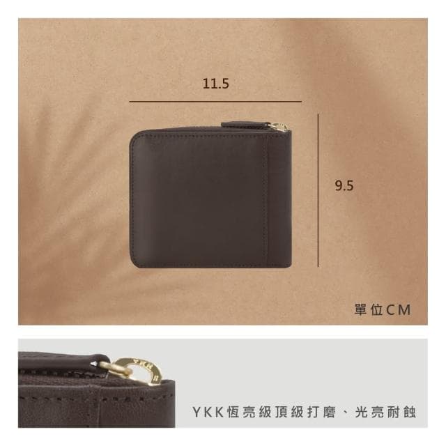 【Crocodile】鱷魚皮件 拉鍊短夾 9卡零錢 Naturale系列-0103-10601男生皮夾 錢包推薦