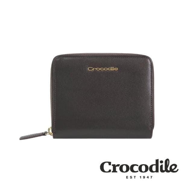 【Crocodile】鱷魚皮件 拉鍊短夾 10卡零錢 Naturale 系列-0103-10602男生皮夾 錢包推薦