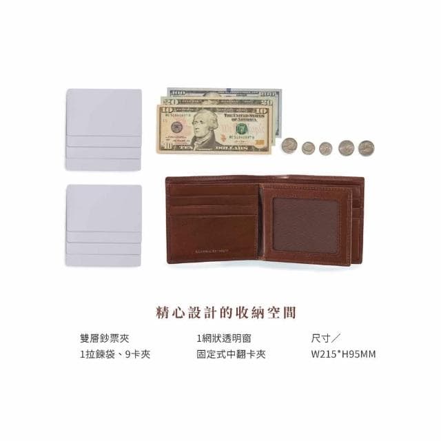 【Crocodile】鱷魚皮件 男短夾 中性皮夾 9卡拉鍊中翻 Naturale系列-0103-11002男生錢包 送禮推薦