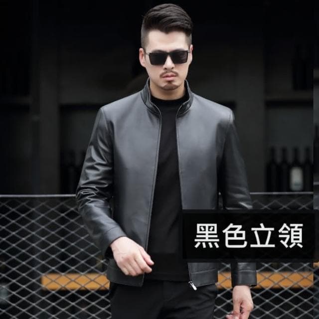 【巴黎精品】父親節禮物 現貨+預購 真皮皮衣機車夾克質感修身短版羊皮機車夾克男外套4色v1ao73