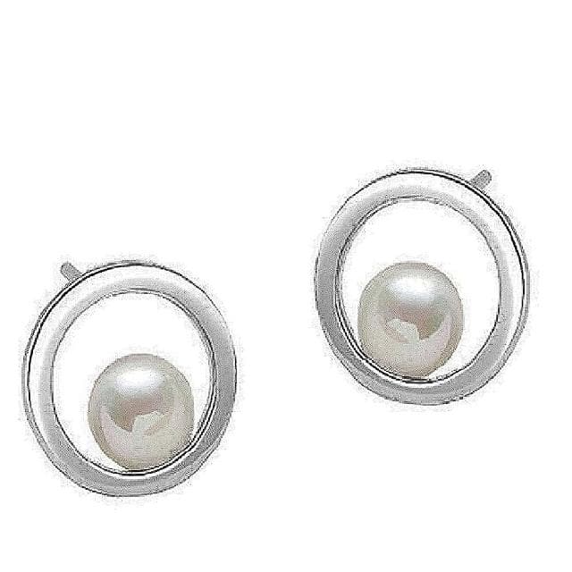 【巴黎精品】現貨+預購 珍珠耳環925純銀耳針圓形白貝母百搭生日情人節禮物女飾品v1ar117