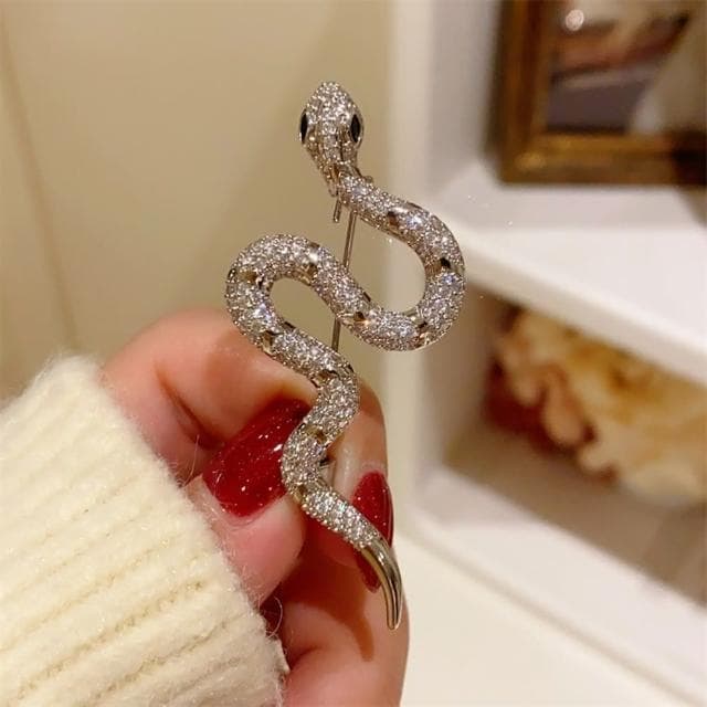 【巴黎精品】現貨+預購 鋯石胸針蛇形別針滿鑽靈蛇生肖百搭生日情人節禮物男女飾品a1ah30