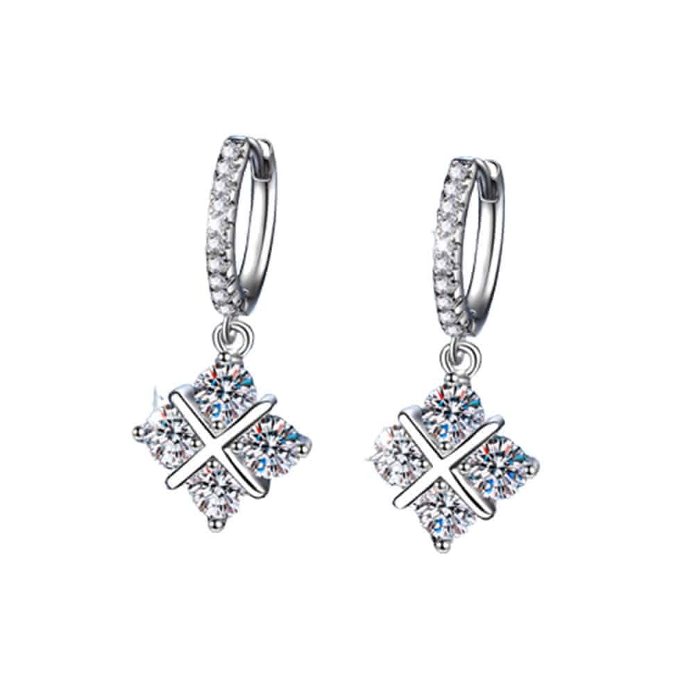 【巴黎精品】現貨+預購 莫桑鑽石耳環925純銀耳環耳針銀飾品-2.4克拉女飾品配件情人節禮物a1co69