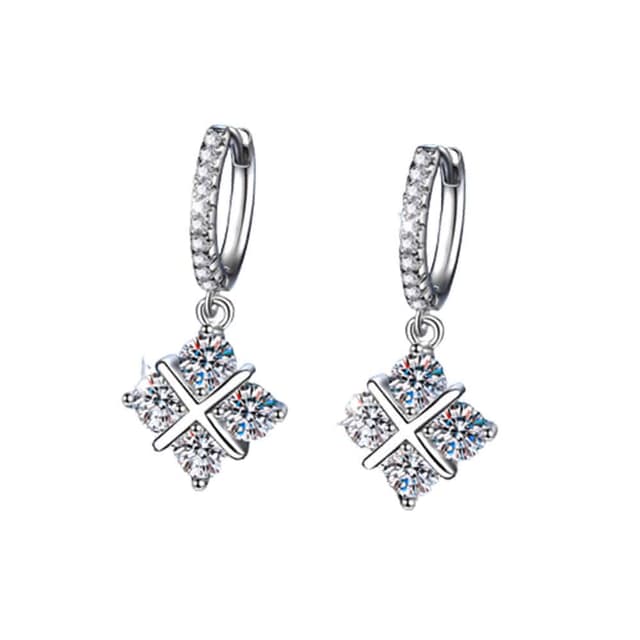 【巴黎精品】現貨+預購 莫桑鑽石耳環925純銀耳環耳針銀飾品-2.4克拉女飾品配件情人節禮物a1co69