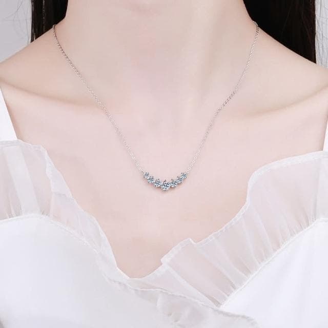 【巴黎精品】現貨+預購 莫桑鑽石項鍊飾品配件925純銀項鍊-1.7克拉簡約鎖骨鍊莫桑鑽項鍊女飾品a1cn1