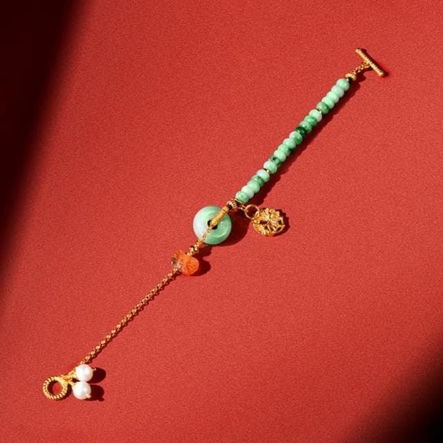【巴黎精品】情人節禮物 現貨+預購 925純銀手鍊翡翠手串手珠平安擋煞防小人轉運淨化招財開運-鍍18K金平安扣南紅珍珠女飾品a1ha21