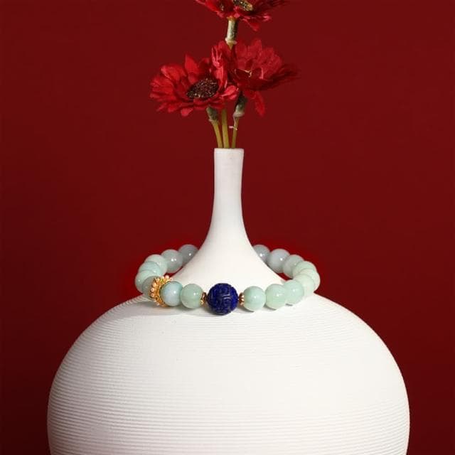 【巴黎精品】情人節禮物 現貨+預購 翡翠手鍊玉石手串手珠平安擋煞防小人轉運淨化招財開運-9mm青金石南紅蓮蓬女飾品a1ha51