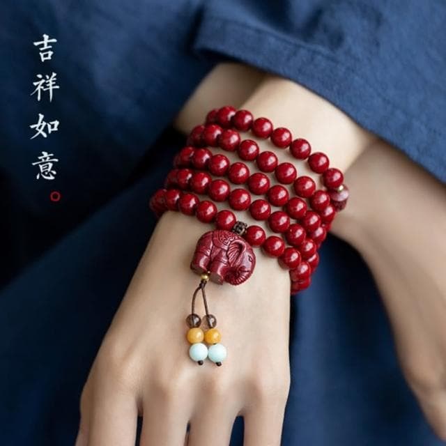 【巴黎精品】父親節禮物 現貨+預購 佛珠108顆念珠-硃砂8mm平安招財男女手串3款a1ez14