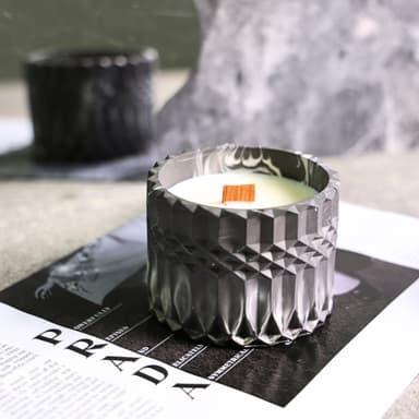 時硐STONE香氛蠟燭-水晶格紋款(手工製作 香氛蠟燭 特別調製 大豆蠟 室內香氛 定制香味 療癒 禮物 環保)