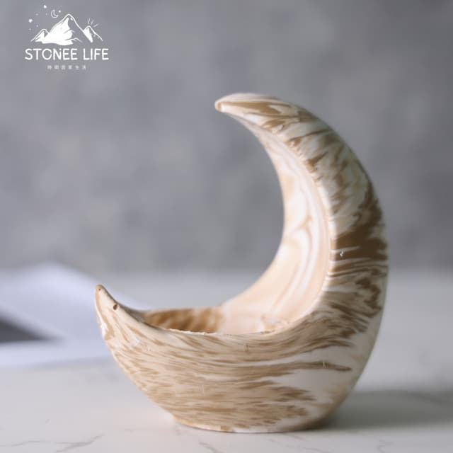 時硐STONE 月亮台(手工 收納 擺飾 飾品 收納 燭台   禮物 質感 療愈小物 裝飾品 交換禮物 居家擺飾)