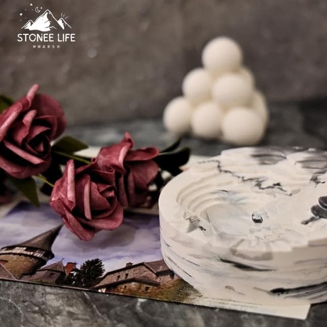 時硐STONE 圓形梯田(手工 收納 擺飾 飾品 收納 燭台 多肉植物盆栽  禮物 質感 療愈小物 裝飾品  菸灰缸  鑰匙盤)