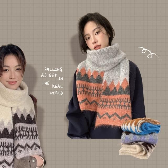 【ZOII 佐壹】冰島圖騰保暖圍巾 圍巾 圍脖 脖圍 保暖 賞雪必備 保暖圍巾 禦寒圍巾 賞雪 交換禮物#322028