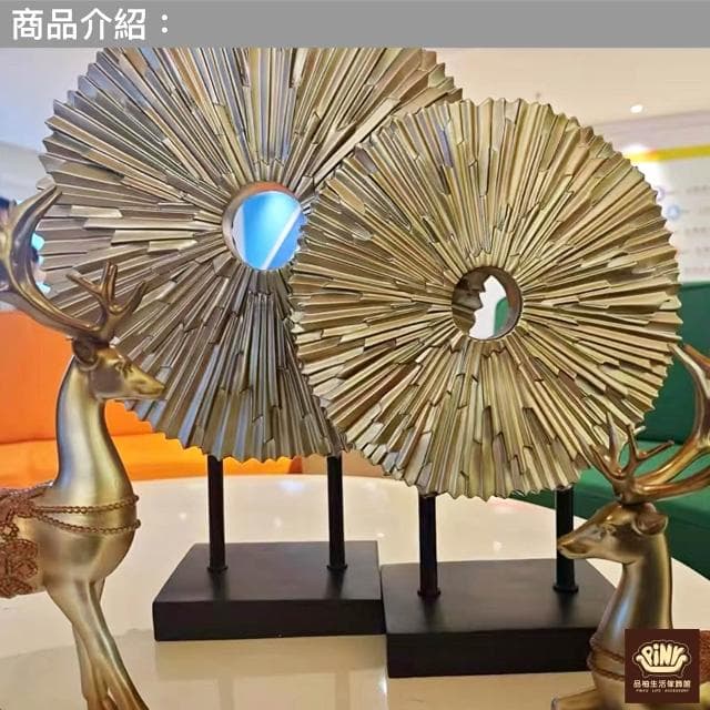 【PiNYU 品柚生活傢飾館】中國風現代風格樹脂圓筒屏風擺件擺飾品 新居送禮 福祿雙全 家庭美滿 開店禮