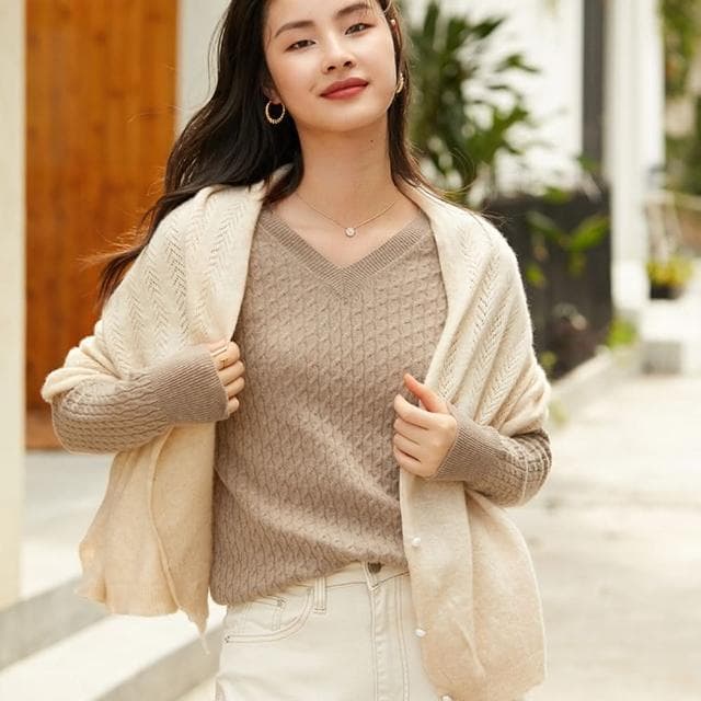 【米蘭精品】現貨+預購 披肩羊毛斗蓬鏤空純色時尚百搭防寒保暖女配件生日情人節禮物4色74dn44