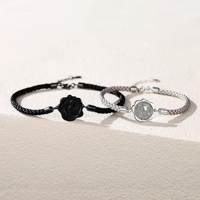 【米蘭精品】現貨+預購 925純銀手鍊情侶對鍊-唯美蠟印麻編生日情人節聖誕節交換禮物男女飾品74dv14