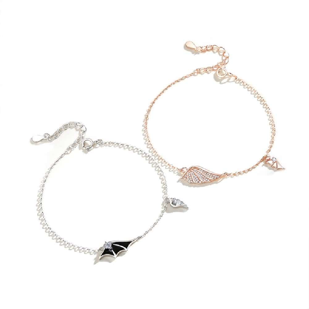 【米蘭精品】現貨+預購 925純銀手鍊情侶對鍊-精美鑲鑽羽翅生日情人節聖誕節交換禮物男女飾品74dv33