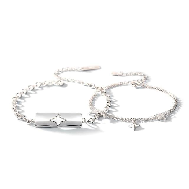 【米蘭精品】現貨+預購 925純銀手鍊情侶對鍊-燦爛星芒尾扣生日情人節聖誕節交換禮物男女飾品74dv38