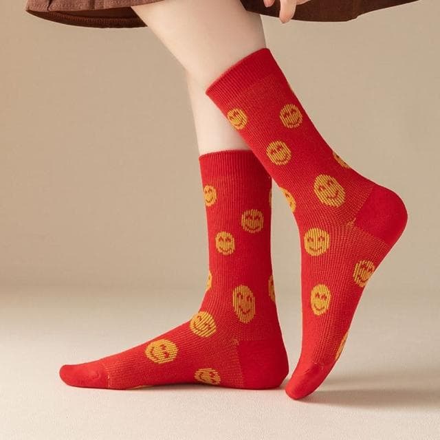 【米蘭精品】父親節禮物 現貨+預購 中筒襪棉襪11雙裝大紅喜慶休閒時尚中筒男女襪子11色74fs8
