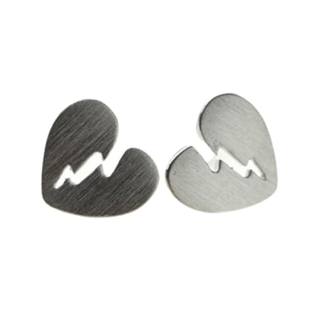 【米蘭精品】現貨+預購 耳環流行銀飾品耳針式耳飾可愛心碎愛心時尚情人節生日禮物聖誕節交換禮物首選73ag10
