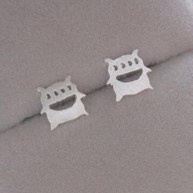 【米蘭精品】現貨+預購 耳環流行銀飾品耳針式耳飾可愛四眼怪精選情人節生日禮物聖誕節交換禮物首選73ag35