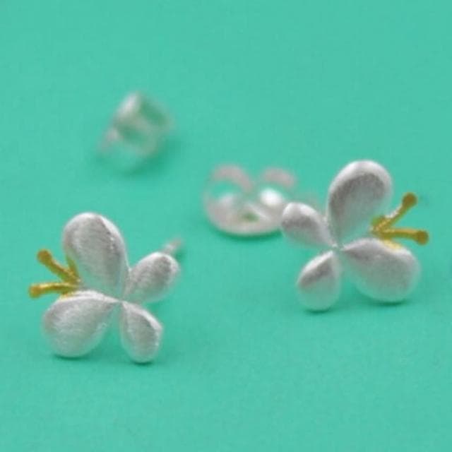【米蘭精品】現貨+預購 耳環流行銀飾品耳針式耳飾簡約可愛蝴蝶時尚百搭情人節生日禮物首選2色73ag103
