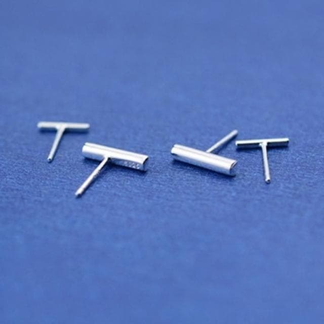 【米蘭精品】現貨+預購 耳環流行銀飾品耳針式耳飾簡約百搭一字橫槓個性情人節生日禮物首選4款73ag211