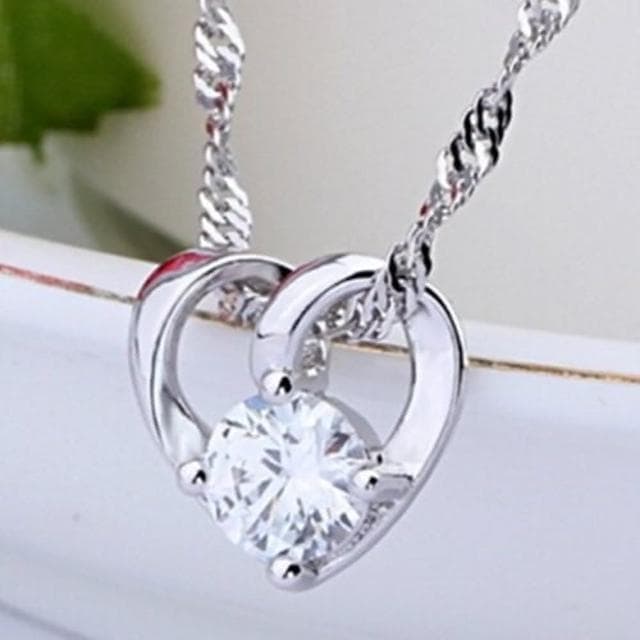 【米蘭精品】現貨+預購 鑲鑽項鍊流行銀飾品獨特心曲造型韓國流行母親節生日情人節聖誕節交換禮物73v12