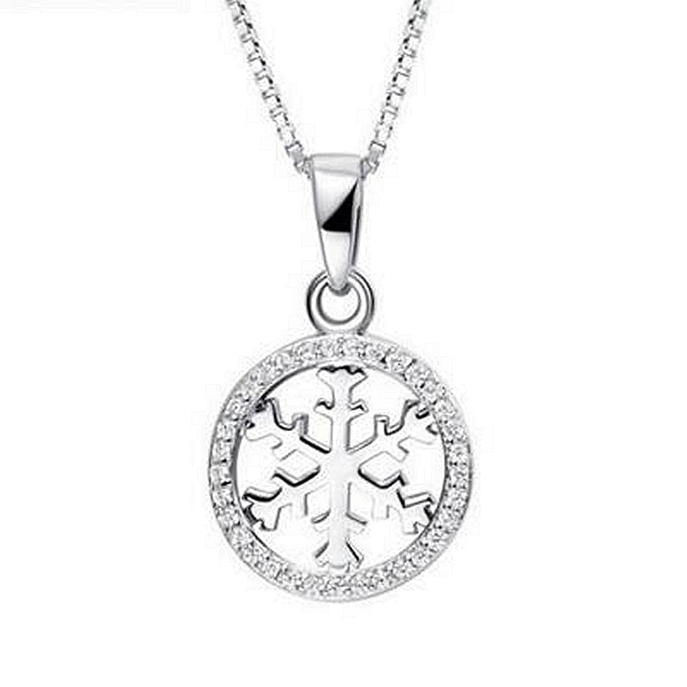 【米蘭精品】現貨+預購 雪花項鍊流行銀飾品高雅簡約百搭圓形母親節生日情人節聖誕節交換禮物73v24