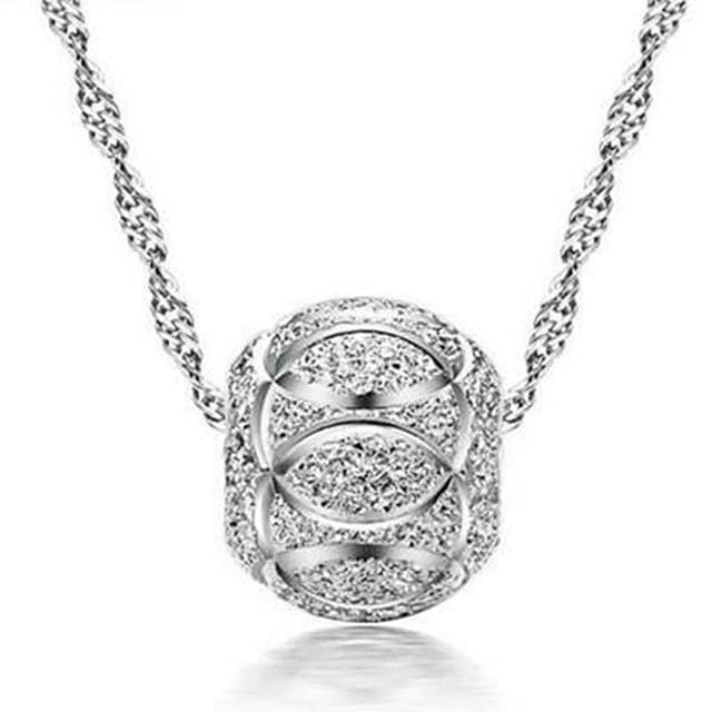 【米蘭精品】現貨+預購 磨砂項鍊流行銀飾品簡約細緻香巴拉轉運珠母親節生日情人節聖誕節交換禮物73v30