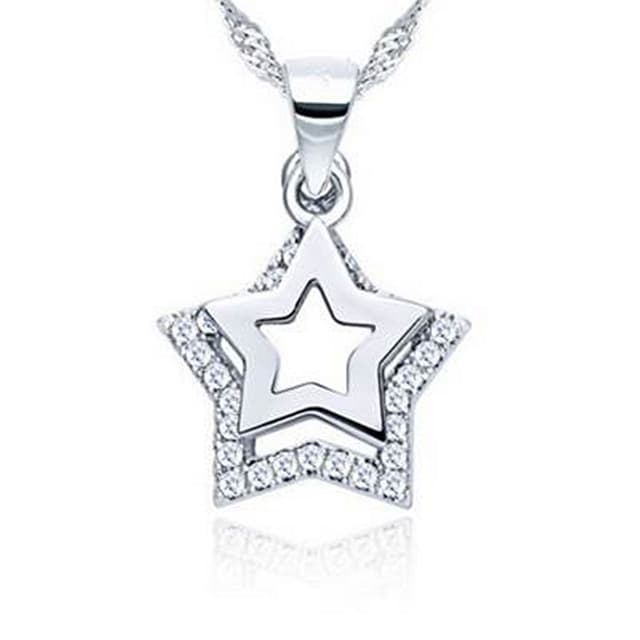 【米蘭精品】現貨+預購 星星項鍊流行銀飾品質感非凡母親節生日情人節聖誕節交換禮物73v60
