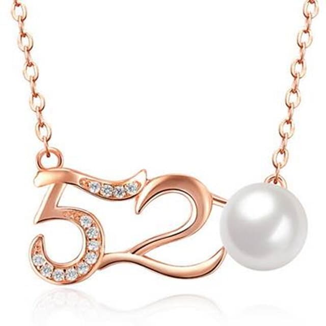 【米蘭精品】現貨+預購 珍珠項鍊流行銀飾品創意數字母親節生日情人節聖誕節交換禮物73v96