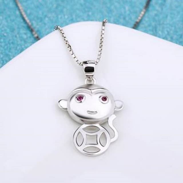 【米蘭精品】現貨+預購 猴子項鍊流行銀飾品福氣大方母親節生日情人節聖誕節交換禮物2色73v106
