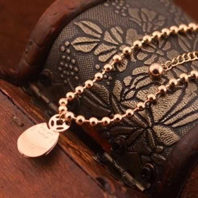 【米蘭精品】現貨+預購 玫瑰金手鍊流行飾品可愛招財貓流行母親節生日情人節聖誕節交換禮物71ah28