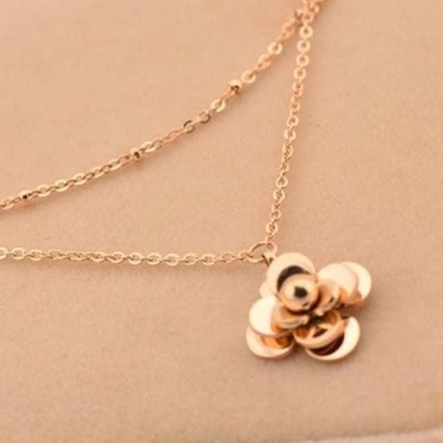 【米蘭精品】現貨+預購 玫瑰金腳鍊流行飾品立體山茶花時尚精美母親節生日情人節聖誕節交換禮物71ak36