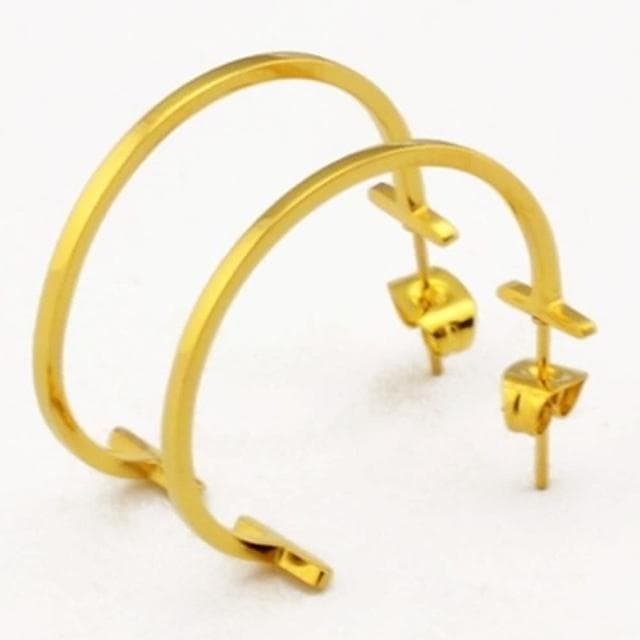 【米蘭精品】現貨+預購 玫瑰金耳環流行飾品時尚簡約半圈流行母親節生日情人節聖誕節交換禮物3色71at65