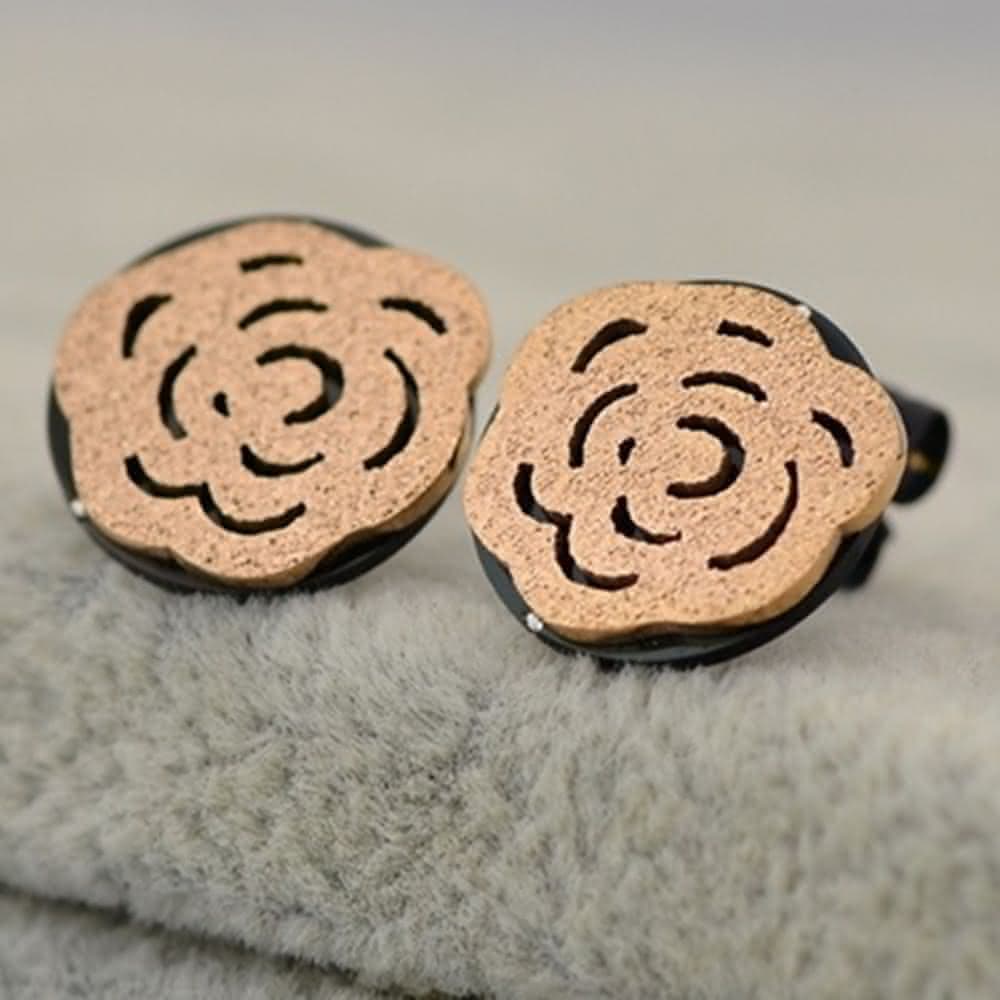 【米蘭精品】現貨+預購 玫瑰金耳環流行飾品磨砂時尚茶花精美母親節生日情人節聖誕節交換禮物71at70
