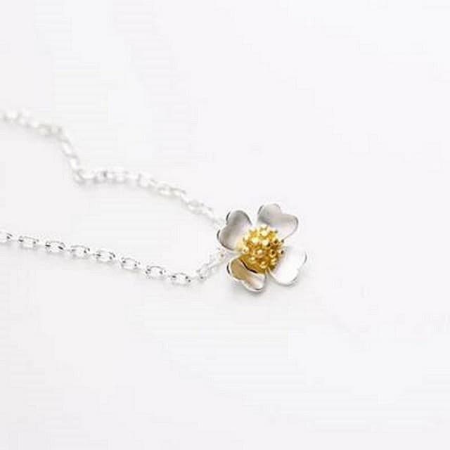 【米蘭精品】現貨+預購 項鍊流行銀飾品優美高貴四瓣花流行母親節生日情人節聖誕節交換禮物73as63
