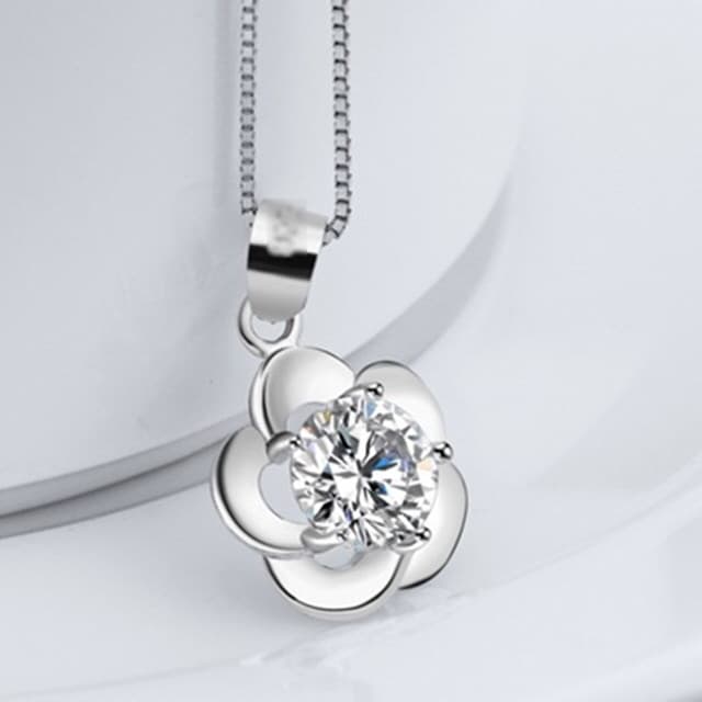 【米蘭精品】現貨+預購 項鍊鑲鑽流行銀飾品精緻梅花優雅高貴母親節情人節生日聖誕節交換禮物73am148