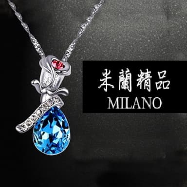 【米蘭精品】現貨+預購 項鍊鑲鑽流行飾品甜蜜玫瑰造型母親節情人節生日聖誕節交換禮物6色73aj148