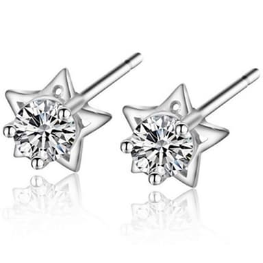 【米蘭精品】現貨+預購 耳環鑲鑽流行銀飾品精緻時尚五角星七夕情人節生日聖誕節交換禮物73ac22