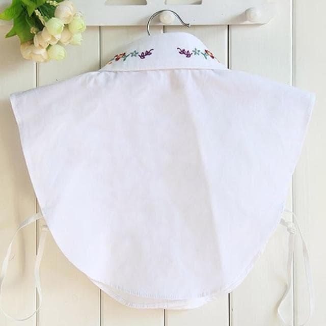 【米蘭精品】現貨+預購 假領子襯衫領片純棉彩色花朵刺繡女裝配件情人節生日聖誕節交換禮物2色73vk3