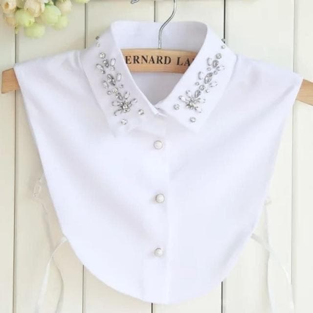 【米蘭精品】現貨+預購 假領子襯衫領片雪紡方領水鑽釘珠女裝配件情人節生日聖誕節交換禮物2色73vk4