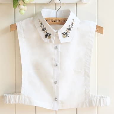 【米蘭精品】現貨+預購 假領子襯衫領片三角領水晶鑲鑽純棉女裝配件情人節生日聖誕節交換禮物2色73vk38