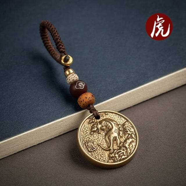 【米蘭精品】現貨+預購 手機掛飾鑰匙扣復古黃銅牌十二生肖包包配飾母親節情人節生日聖誕節交換禮物12款73xd24