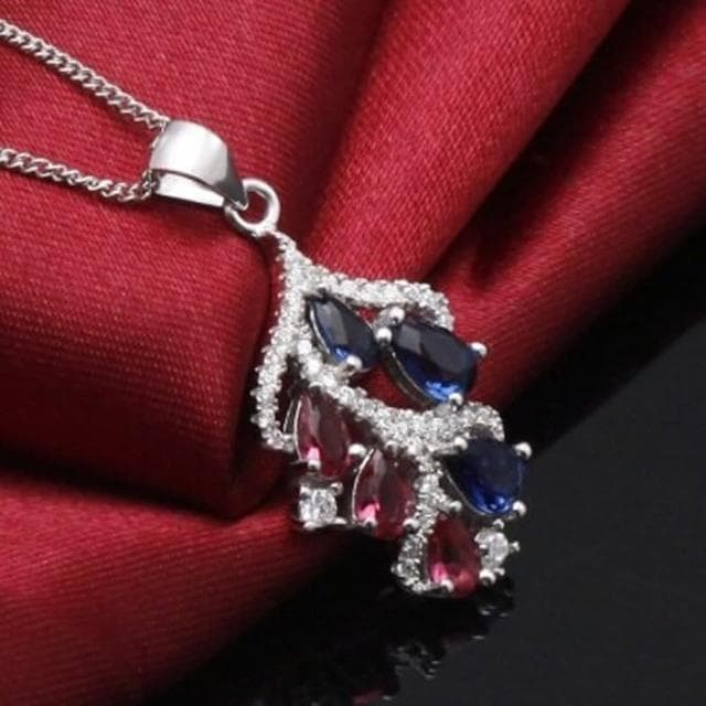 【米蘭精品】現貨+預購 925純銀項鍊水晶吊墜精美葉子設計唯美情人節生日聖誕節交換禮物女飾品73df20