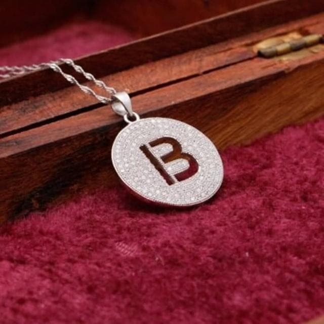 【米蘭精品】現貨+預購 925純銀項鍊鑲鑽吊墜獨特字母設計個性情人節生日聖誕節交換禮物女飾品73df68