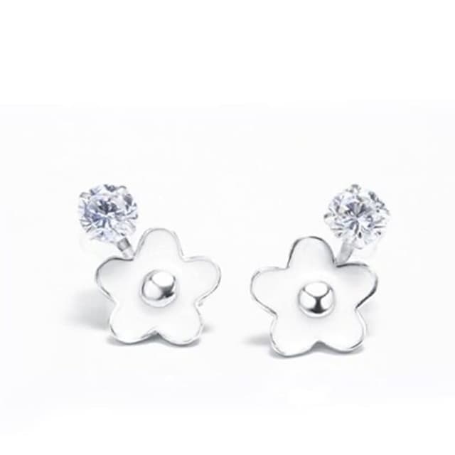 【米蘭精品】現貨+預購 925純銀耳環鑲鑽耳飾簡約花朵造型生日情人節禮物女飾品73dy56