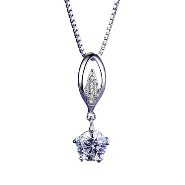 【米蘭精品】現貨+預購 莫桑鑽項鍊925純銀吊墜1ct微鑲排鑽聖誕節情人節生日禮物女飾品2色73yk81