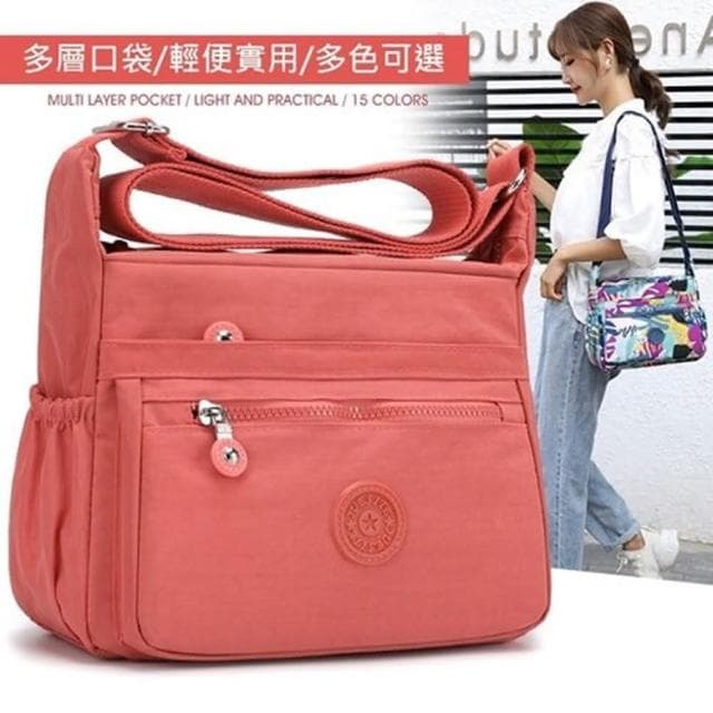 【米蘭精品】現貨+預購 側背包尼龍肩背包多隔層大容量輕便實用女包包情人節生日禮物74bb30