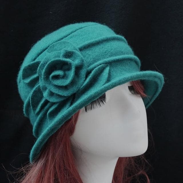【米蘭精品】現貨+預購 羊毛帽禮帽盆帽-保暖五葉捲花針織毛呢女帽子情人節生日聖誕節交換禮物8色74bm1